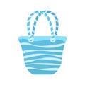 Vector illustration of a summer beach bag in blue tones